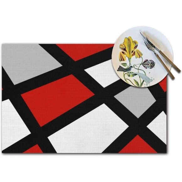 Hamiltonna Woven Vinyl Placemats Set of 4 for Dining Kitchen New - Picture 3 of 6